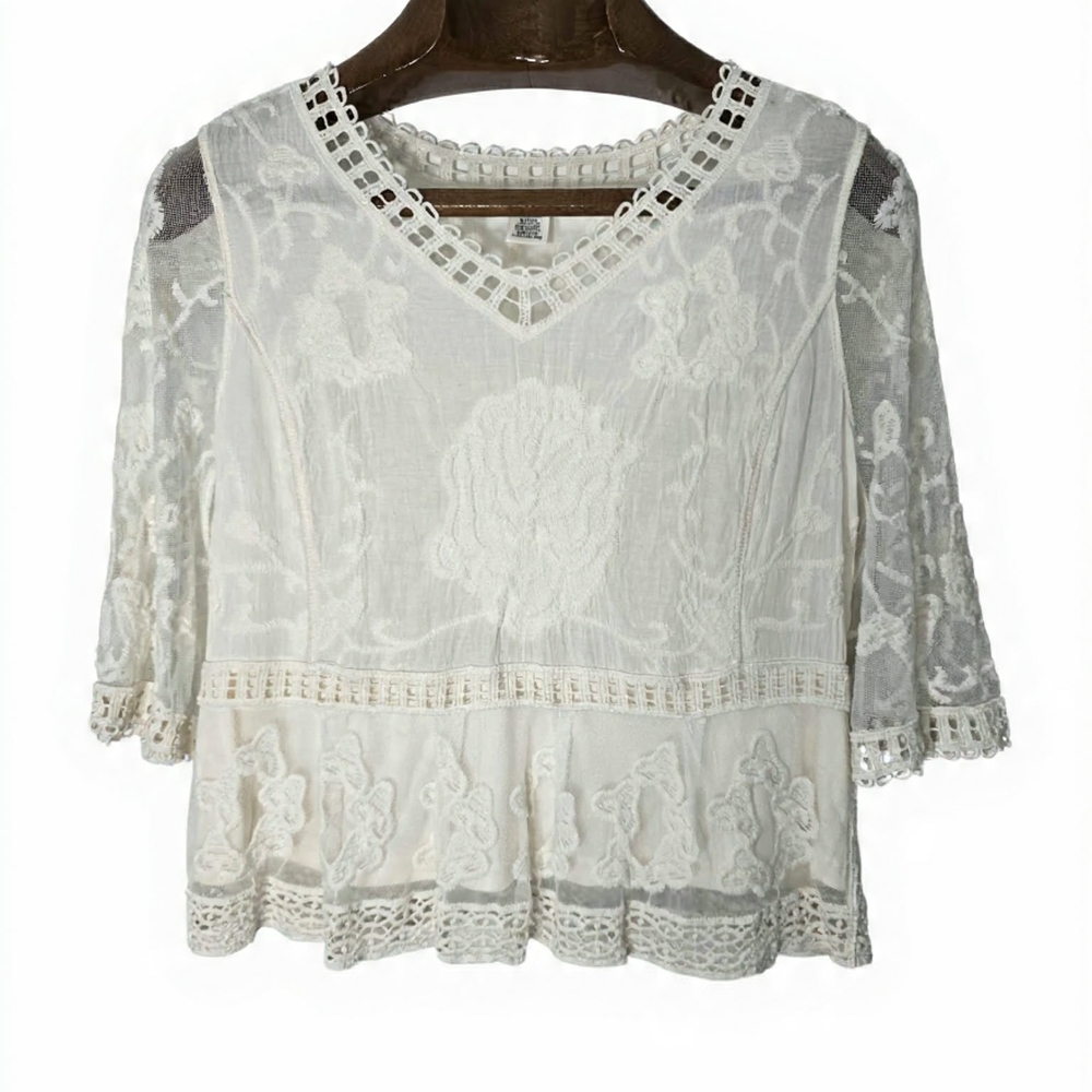 Lace Romantic‎ Prairie Flowy Blouse Boho